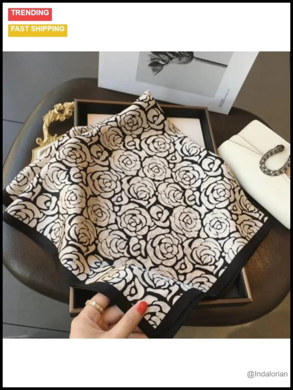 100% Pure Mulberry Silk Square Scarf 26x26 Neckerchief Headscarf Gift Packed